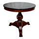 Old pedestal table in oak wood with marble