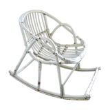 Child rocking chair in rattan, 60s