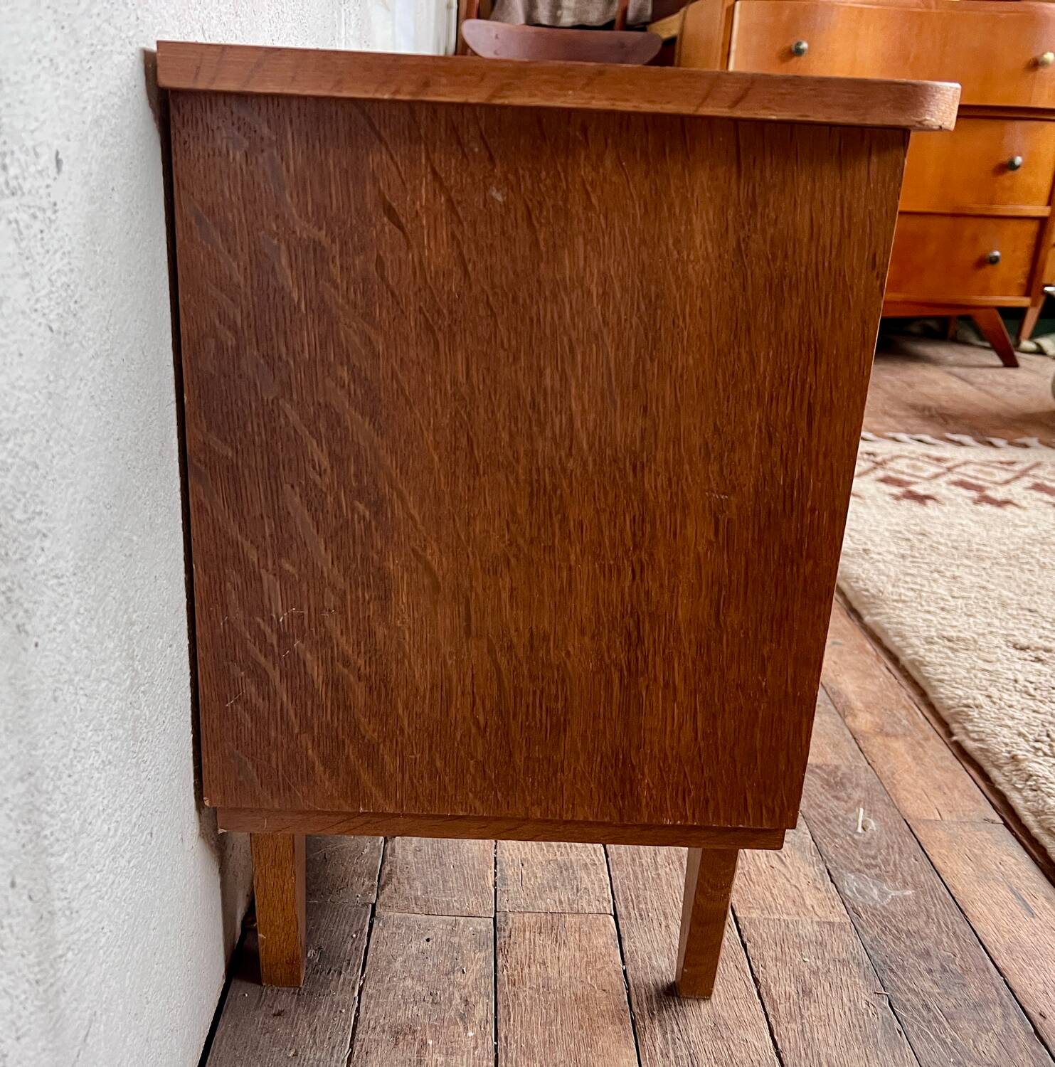 Pair of vintage oak bedside tables, 1960s