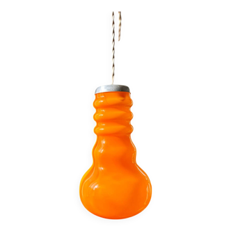 Suspension opaline orange seventies vintage