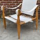 Vintage safari chair 1960s Denmark with canvas minimalist design