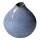 Free-form blue glazed ceramic vase - Height 17cm