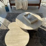 Trio of Nesting Coffee Tables x 100% Roman Travertine
