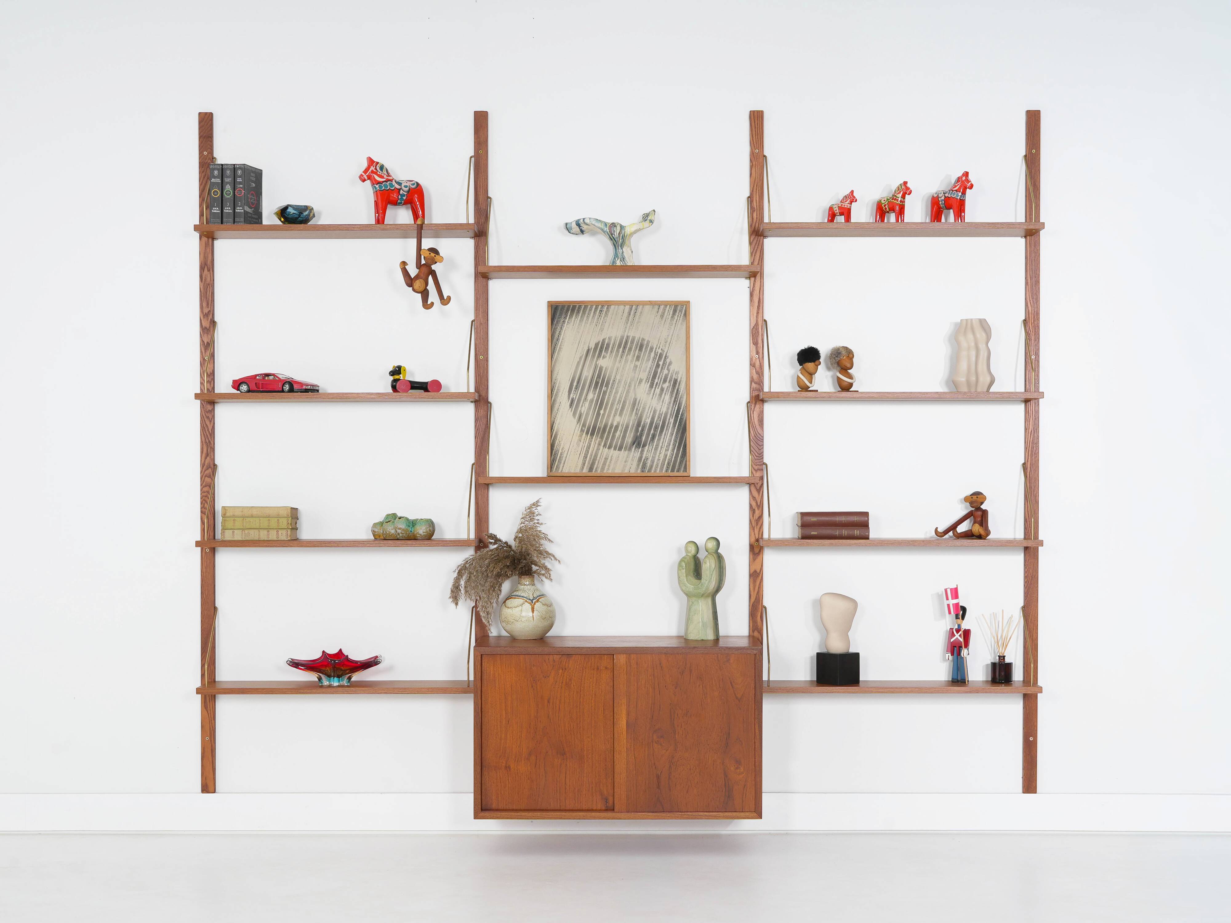 Teak modular shelving unit, Danish design, 1960s, made in Denmark