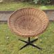 Paire de fauteuils pivotants en bambou et métal, années 1960
