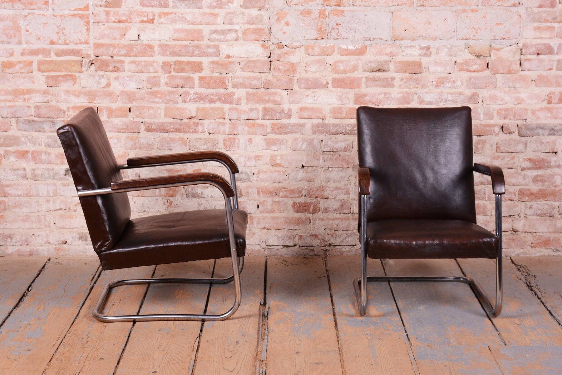 Bauhaus Armchairs by A. Lorenz for Mücke-Melder, Czech Republic, 1930s, Set of 2