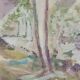 Oil on canvas signed  STourret village de beaulieu
