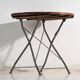 Table de jardin pliante ancienne en bois et fer – Europe centrale, vers 1950