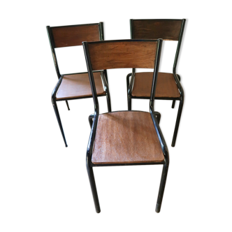 Lot de 3 chaises écolier