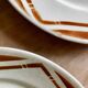 Set of 6 vintage flat plates in iron earth, Paradis de Badonvillier models