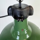 Industrial Green Enamel Factory Pendant Lamp, 1960s