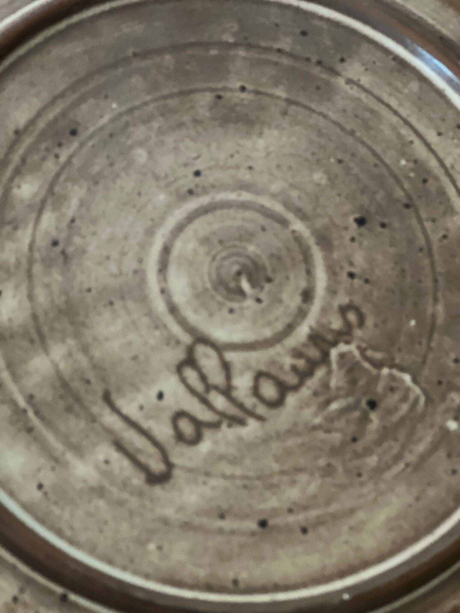 Ceramic service 4 large plates in enamelled stoneware, vallauris 1950