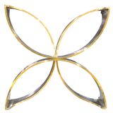 Mid Century Modern Square Center Table, Chrome Metal and Glass Top