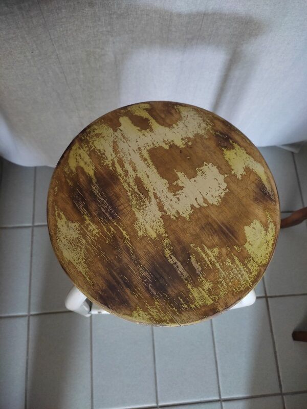 Bar top stool metal patinated seat wood dp 0922143