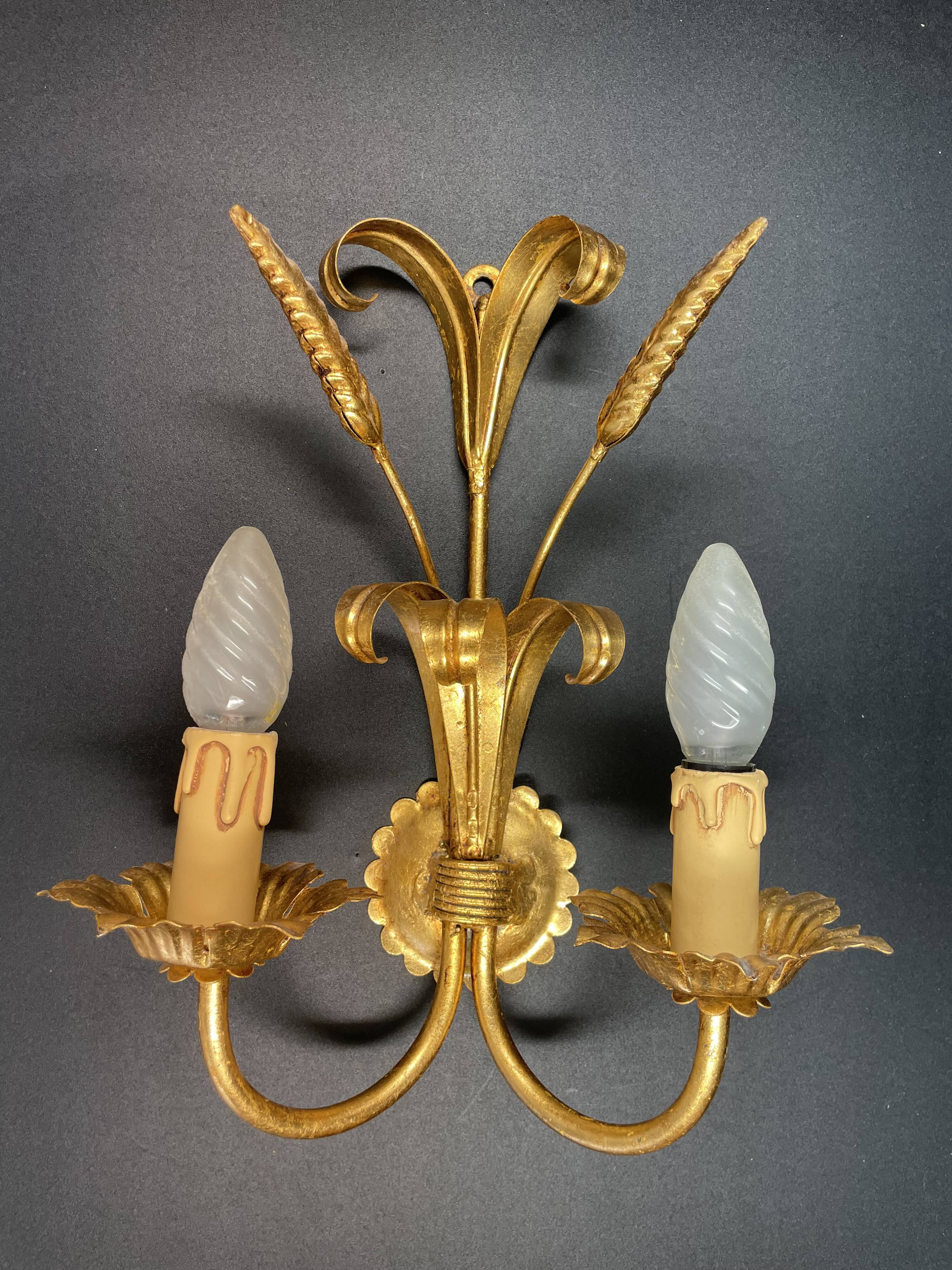 Golden iron wall lamp height 33 cm