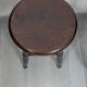 Old turned wooden bistro stool – dark brown patina