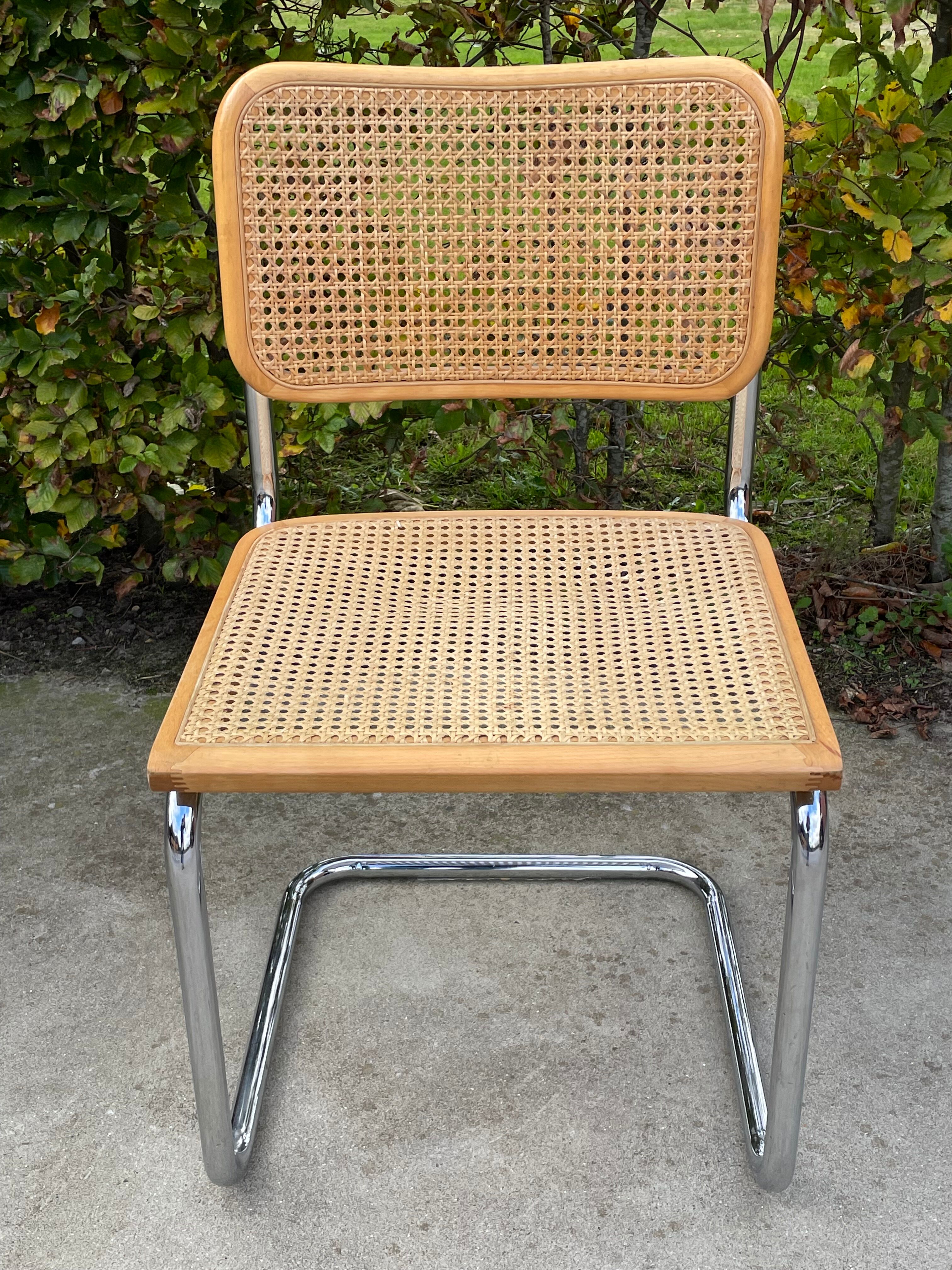 Set of 4 chairs model Cesca B32 designed by Marcel Breuer design