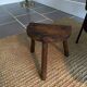 Tabouret de ferme bois tripode vintage