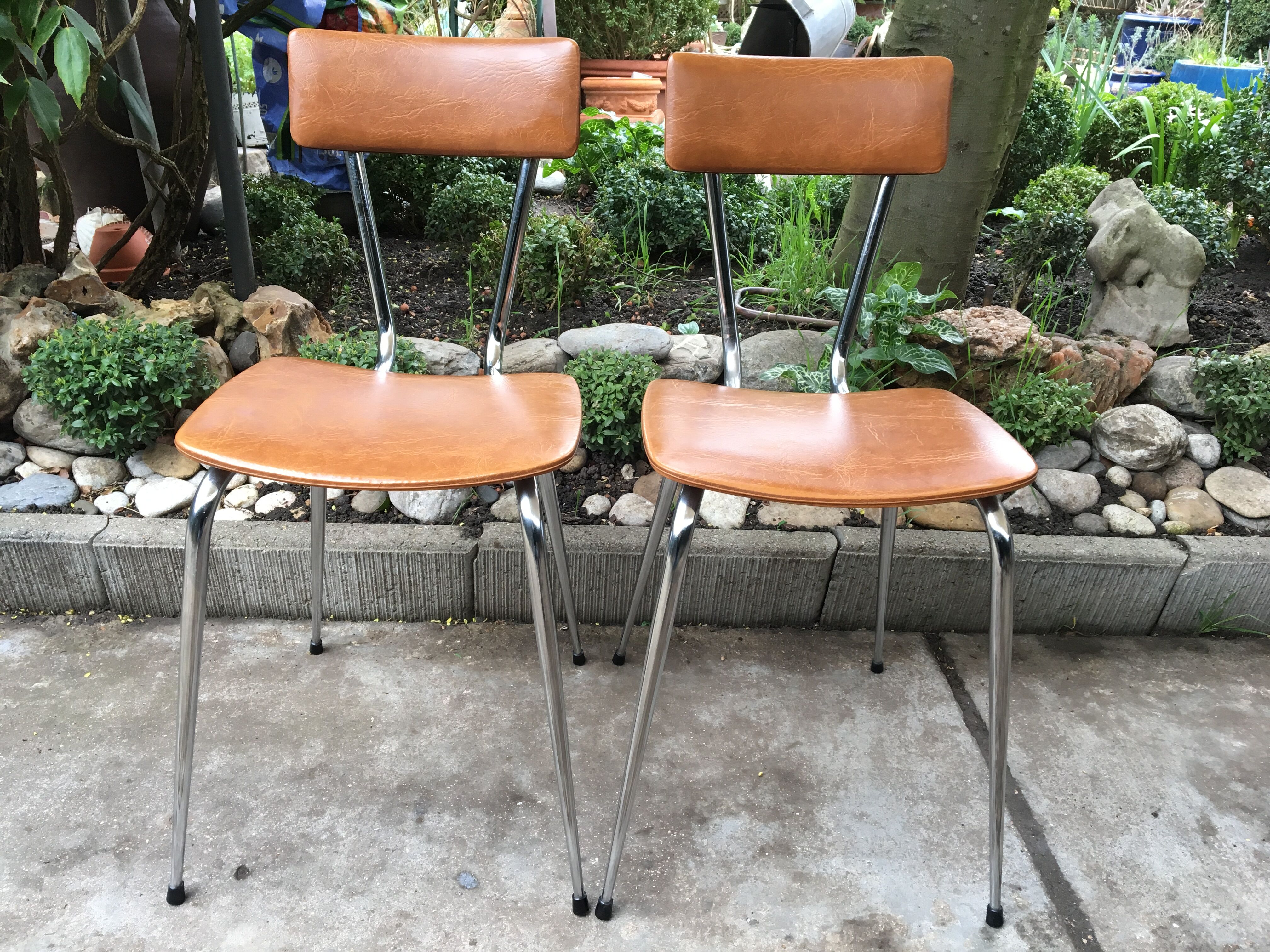 Chairs skaï  and  chrome