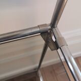 70's Smoked Glass and Chrome Console