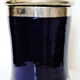 Klein blue terracotta pot set with silver metal