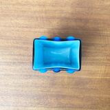 Mid-century German block glass bubble vase by Karl Friedrich Glass.