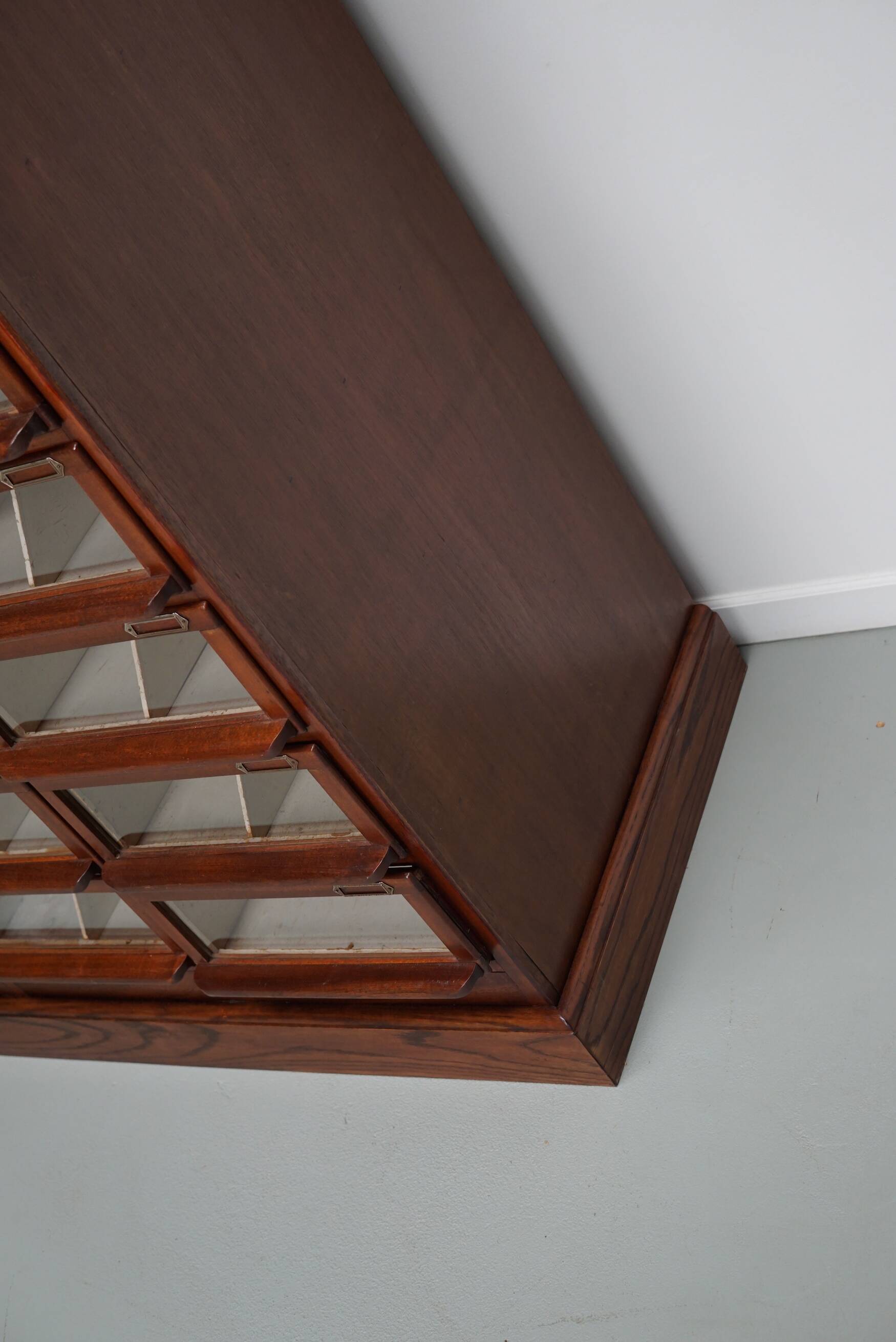 Vintage Dutch Oak / Mahogany Haberdashery Shop Cabinet, 1930s