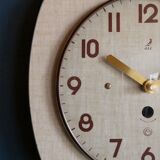 Vintage formica silent wall clock "Jaz cream"