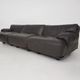 Vico Magistretti for Cassina "Fiandra" 3-Seater dark brown leather sofa, Italy 1970
