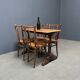 Table de bistrot ancienne française avec plateau en bois d'orme clair