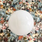 Vintage milk glass globe hanging lamp