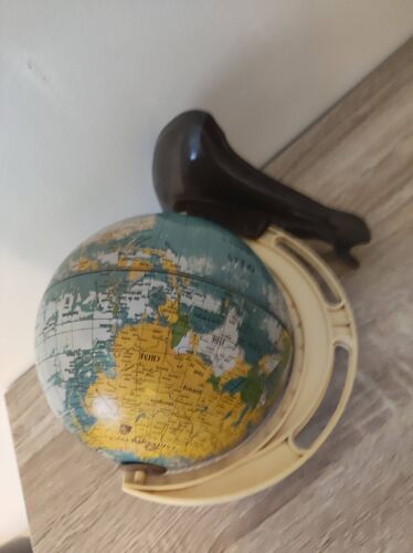 Globe terrestre mappemonde west Germany bakélite tôle vintage années 50 60