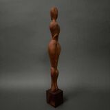 Carved wooden sculpture of a woman by Calin Hentea, 20th century