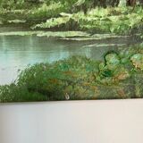Old signed painting In the Forest