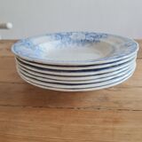 Set of seven hollow plates in iron earth