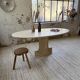 Travertine dining table 1970 Italy Tobia Scarpa