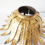 Wall lamp or ceiling lamp flower in gilded metal