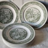 Pastoral decor earthenware dinner plates