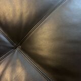Black leather bench seat