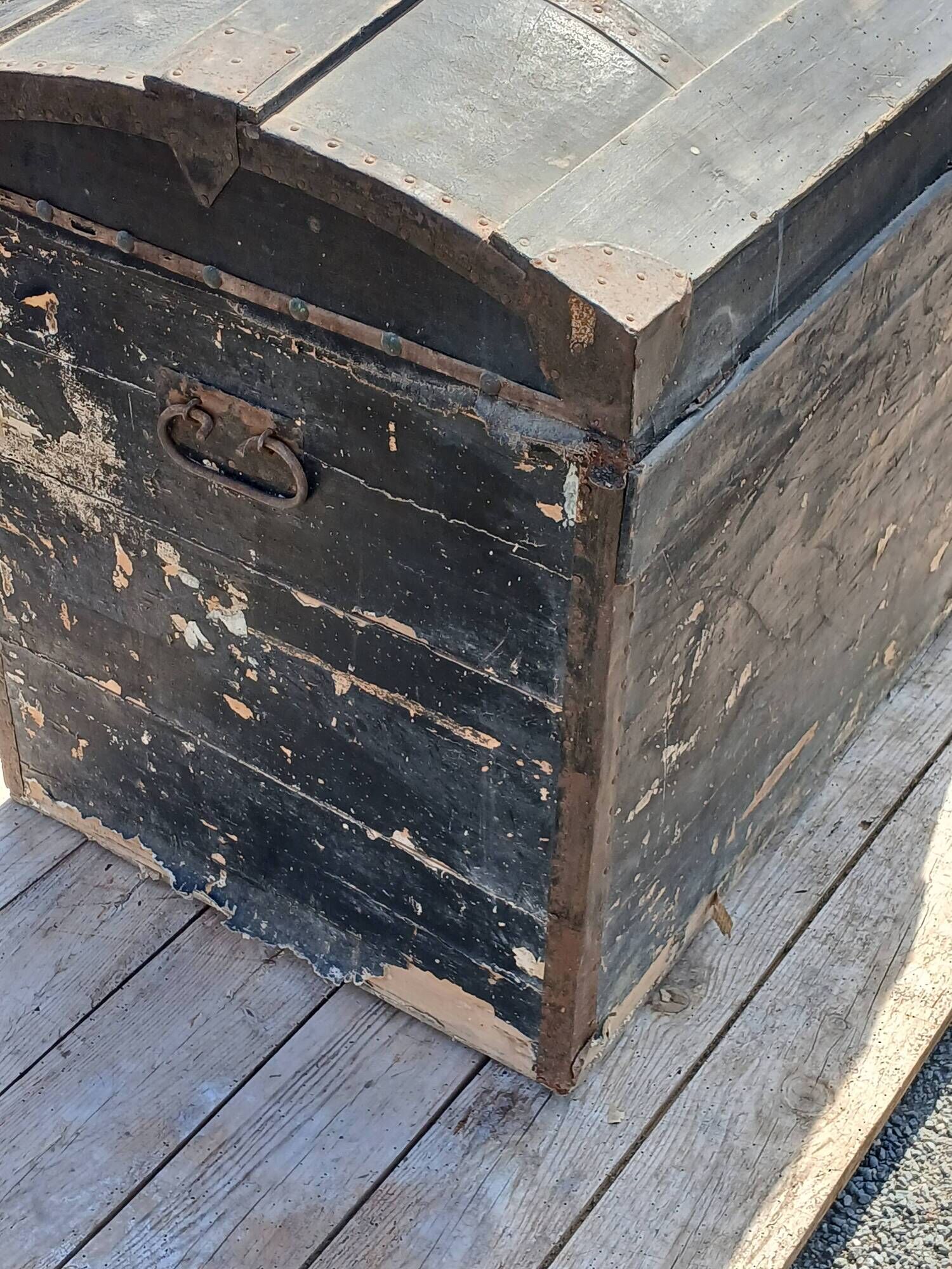 Malle Bombée Ph. Drevet Paris 1867 / Antique French Domed Trunk Napoleon II