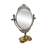 Psyche mirror, early XX th in golden brass