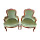 Paire de bergères fauteuils style Louis XV