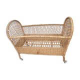 60s wicker rattan cradle bed
