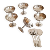 Ice cream or sorbet cups on foot, in 18/10 stainless steel, Jean Couzon