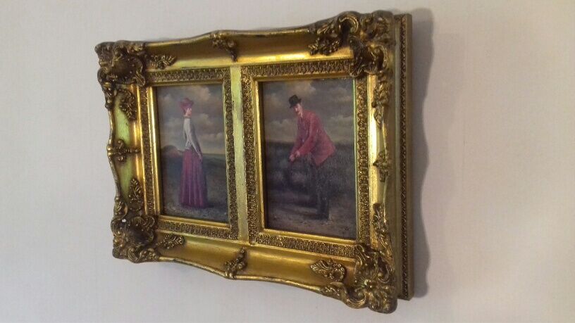 Diptyque couple of old English golfers