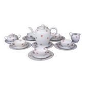 Service à thé et à café vintage en porcelaine de Volkstedt, Allemagne, avec crémier et sucrier