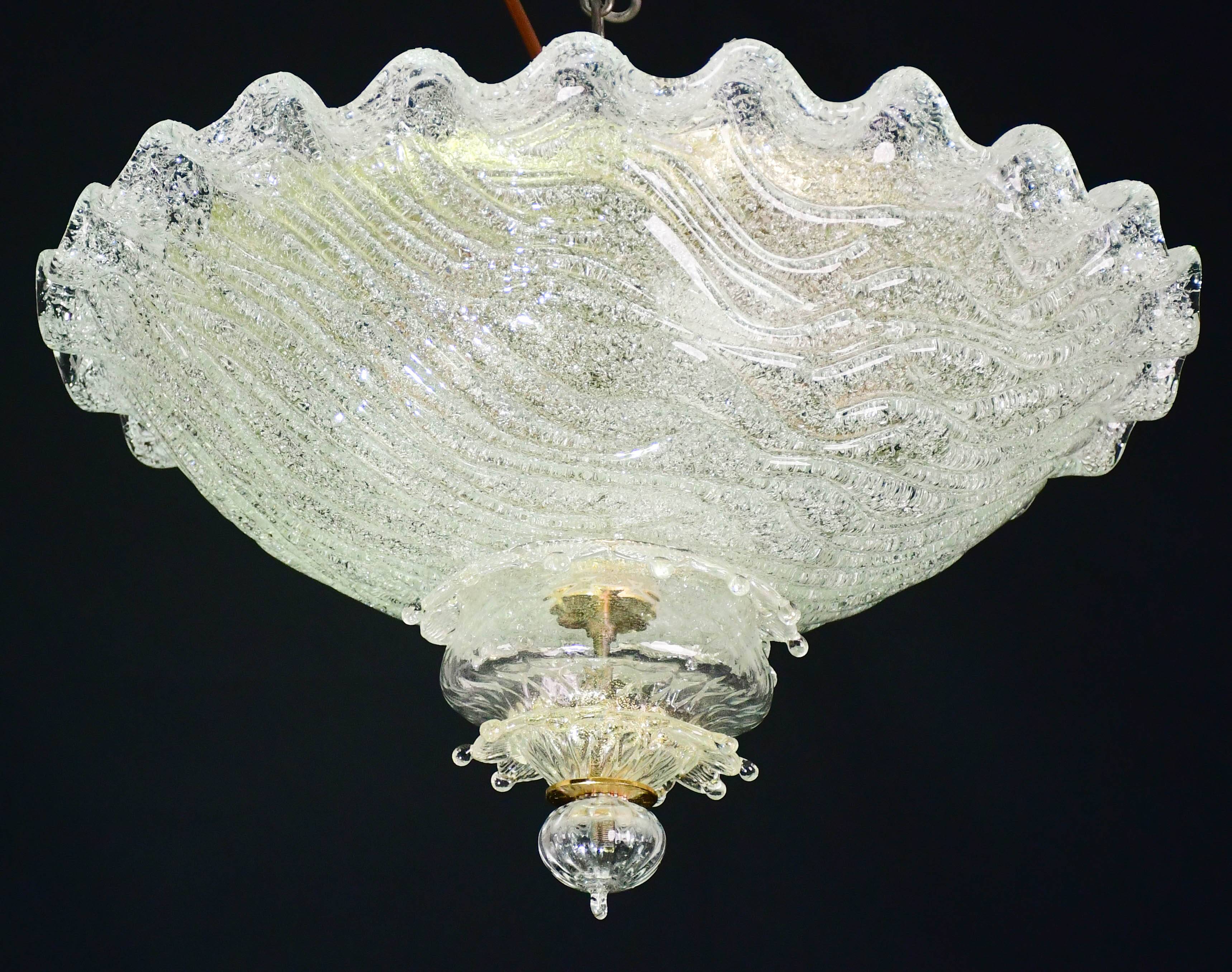 "The Crown" Charming Italian Murano Glass Ceiling Fixture, Murano, 1970
