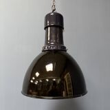 Large black enamel Bauhaus factory lamp