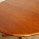 Vintage round dining table | extendable | teak | 121-173 cm