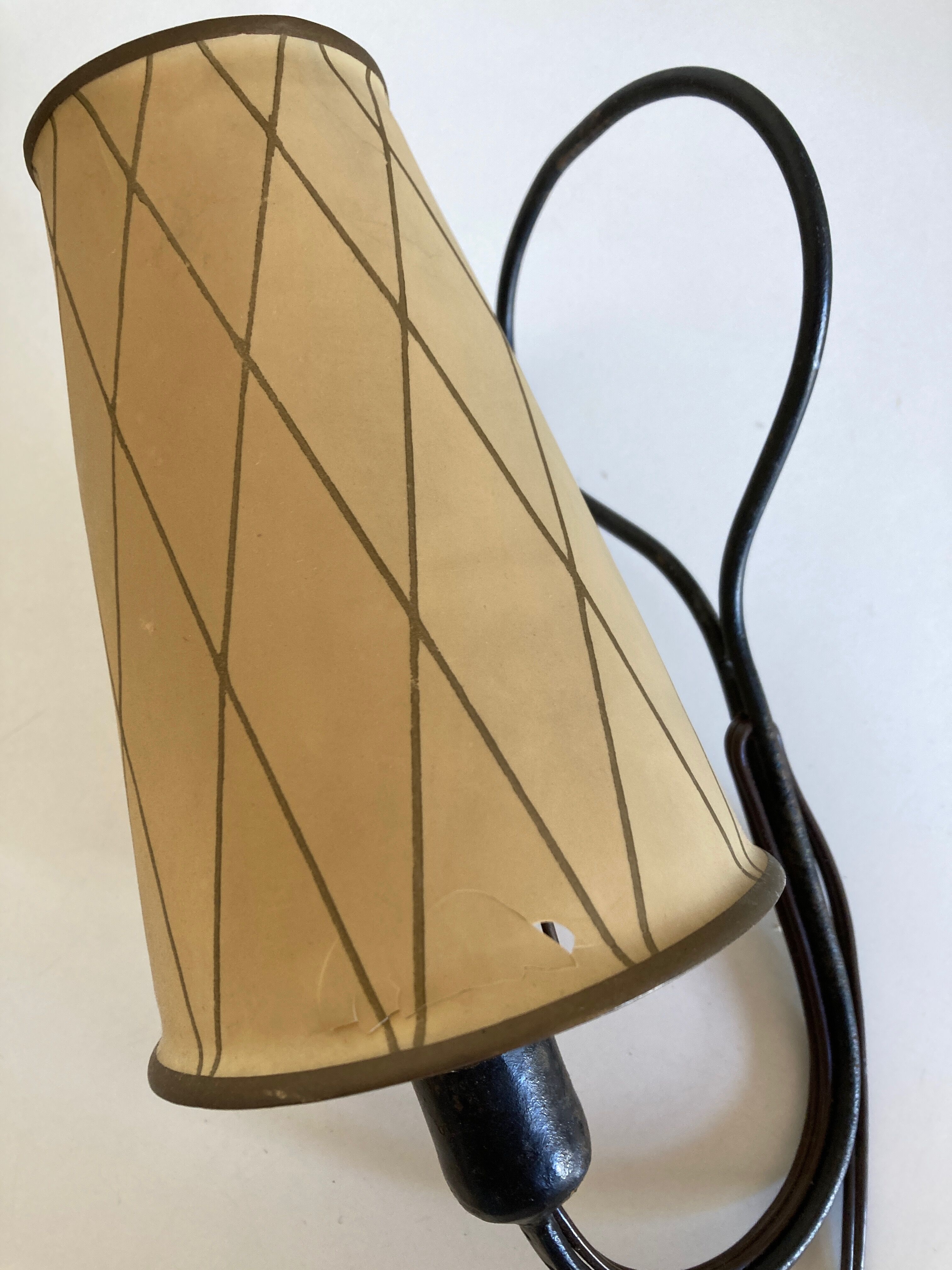 Art deco beaten iron wall lamp